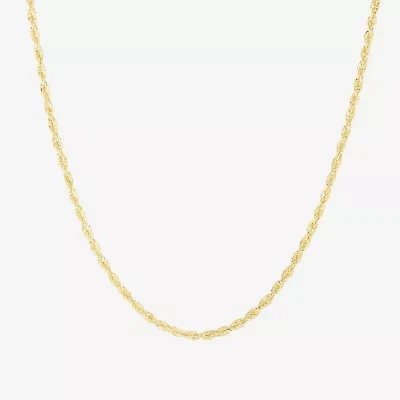 Mens 14K Gold 24 Inch Rope Chain Necklace