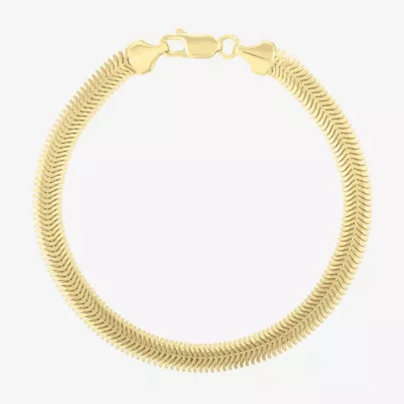 Unisex Adult 14K Gold 7 Inch Semisolid Snake Chain Bracelet