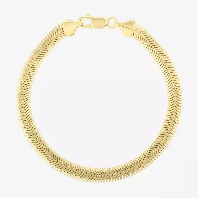 Unisex Adult 14K Gold 7 Inch Semisolid Snake Chain Bracelet