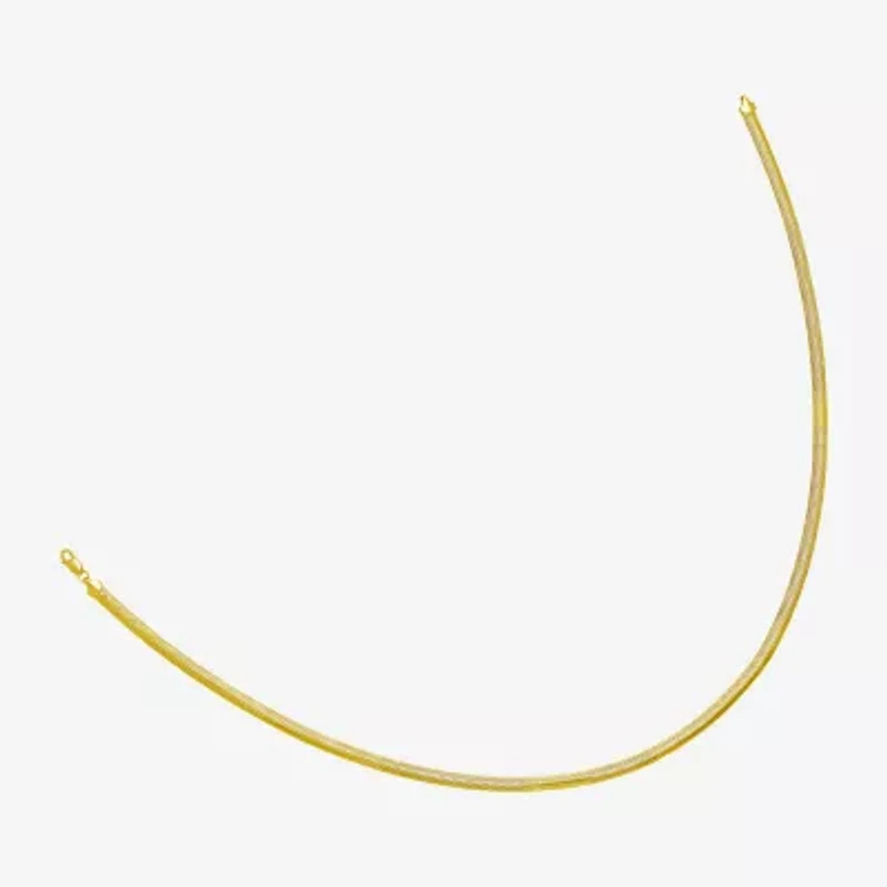 Unisex Adult 14K Gold 7 Inch Semisolid Snake Chain Bracelet