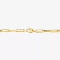 Womens 14K Gold 7.5 Inch Semisolid Paperclip Chain Bracelet