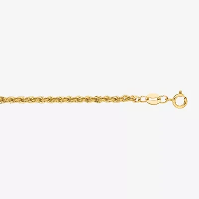 Mens 14K Gold 22 Inch Rope Chain Necklace