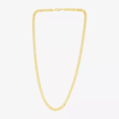 Womens 14K Gold 18 Inch Braid Chain Necklace