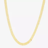 Womens 14K Gold 18 Inch Braid Chain Necklace