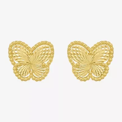 14K Gold 8.4mm Butterfly Stud Earrings