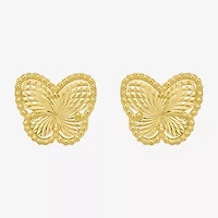 14K Gold 8.4mm Butterfly Stud Earrings