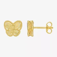 14K Gold 8.4mm Butterfly Stud Earrings
