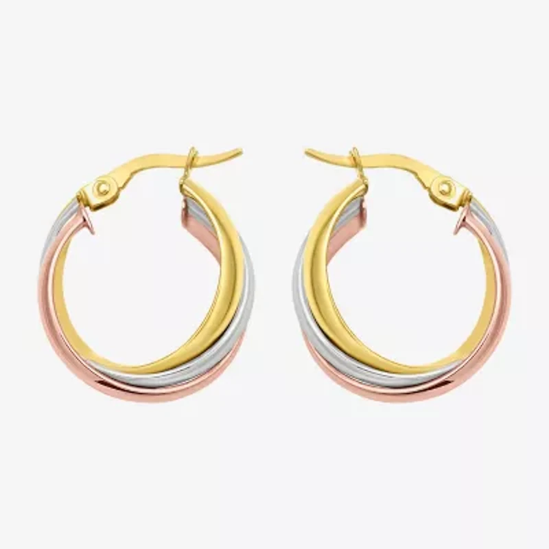 Womens 14K Gold 20mm Hoop Earrings