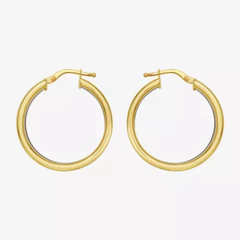 Womens 14K Gold 27mm Hoop Earrings