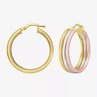 Womens 14K Gold 27mm Hoop Earrings