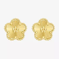 14K Gold 10.6mm Flower Stud Earrings