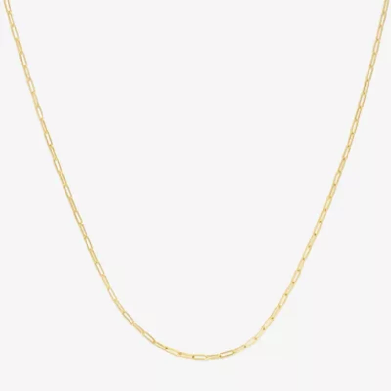 Womens 14K Gold 10 Inch Paperclip Ankle Bracelet