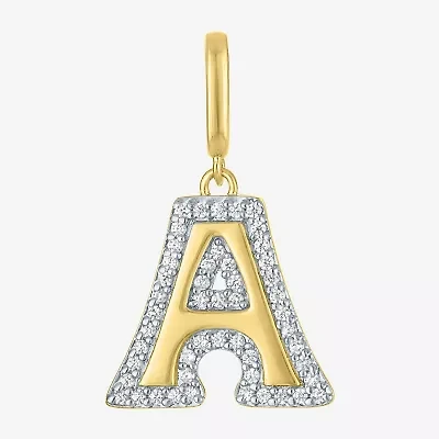 Charmed by Diamond Addiction Initial (G-H / Si2-I1) Womens 1/7 CT. T.W. Lab Grown White 14K Gold Over Silver Pendant