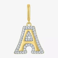 Charmed by Diamond Addiction Initial (G-H / Si2-I1) Womens 1/7 CT. T.W. Lab Grown White 14K Gold Over Silver Pendant