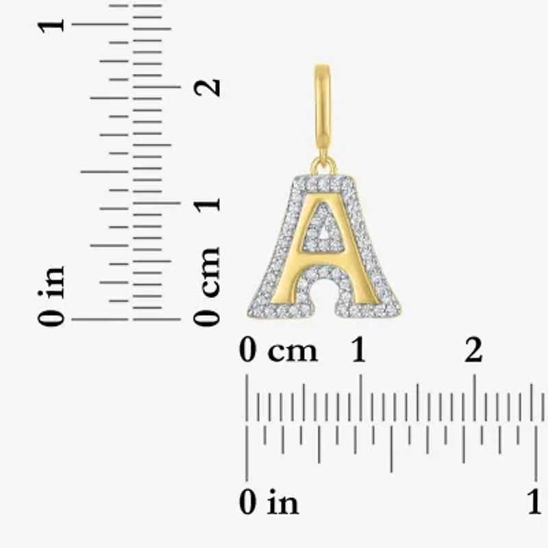 Charmed by Diamond Addiction Initial (G-H / Si2-I1) Womens 1/7 CT. T.W. Lab Grown White 14K Gold Over Silver Pendant