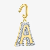 Charmed by Diamond Addiction Initial (G-H / Si2-I1) Womens 1/7 CT. T.W. Lab Grown White 14K Gold Over Silver Pendant