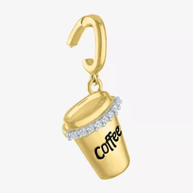 Charmed by Diamond Addiction Coffee (G-H / Si2- I1) Womens Accent Lab Grown White 14K Gold Over Silver Pendant