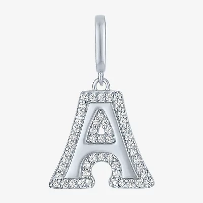Charmed by Diamond Addiction Initial (G-H / Si2-I1) Womens 1/7 CT. T.W. Lab Grown White Sterling Silver Pendant