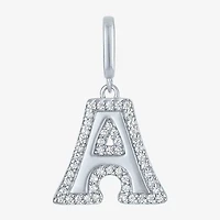 Charmed by Diamond Addiction Initial (G-H / Si2-I1) Womens 1/7 CT. T.W. Lab Grown White Sterling Silver Pendant