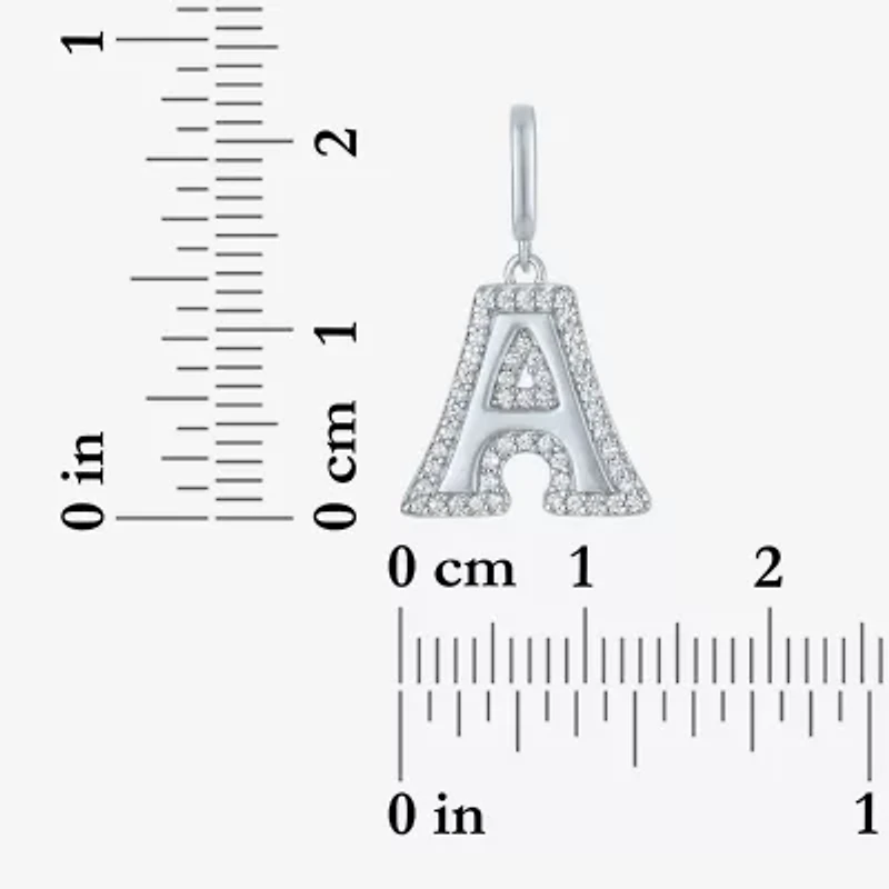 Charmed by Diamond Addiction Initial (G-H / Si2-I1) Womens 1/7 CT. T.W. Lab Grown White Sterling Silver Pendant