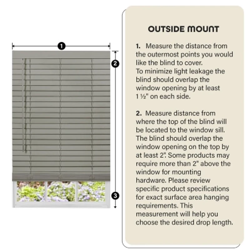 Achim Gii Madera Falsa 2" Cordless Faux Wood Blind