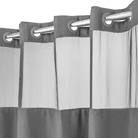 Awesome Home™ No Hook Waffle Snap-In Liner Shower Curtain
