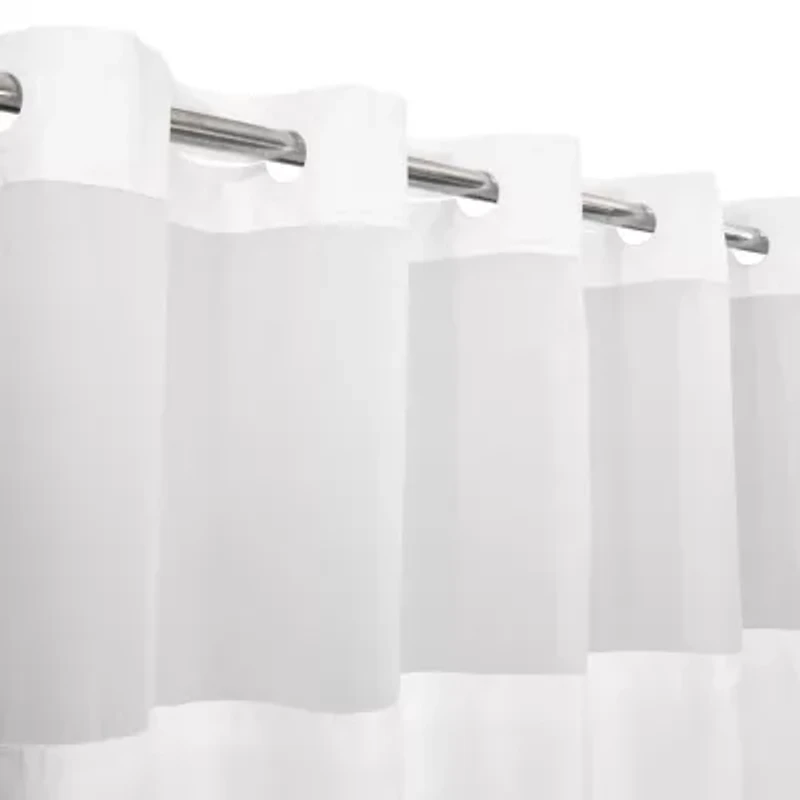 Awesome Home™ No Hook Slub Linen Texture Peva Snap-In Liner Shower Curtain