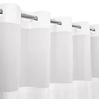 Awesome Home™ No Hook Slub Linen Texture Peva Snap-In Liner Shower Curtain