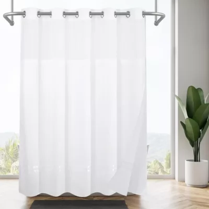 Awesome Home™ No Hook Stripe Snap-In Liner Shower Curtain