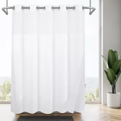 Awesome Home™ No Hook Stripe Snap-In Liner Shower Curtain