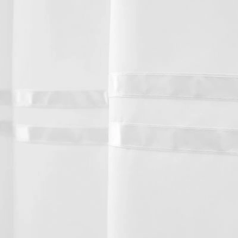 Awesome Home™ No Hook Stripe Snap-In Liner Shower Curtain