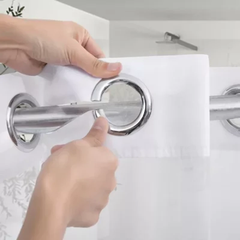 Awesome Home™ No Hook Stripe Snap-In Liner Shower Curtain