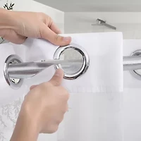 Awesome Home™ No Hook Stripe Snap-In Liner Shower Curtain