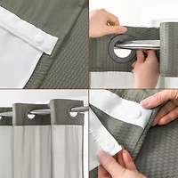Awesome Home™ No Hook Embossed Snap-In Liner Shower Curtain