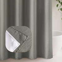 Awesome Home™ No Hook Embossed Snap-In Liner Shower Curtain