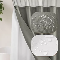 Awesome Home™ No Hook Embossed Snap-In Liner Shower Curtain