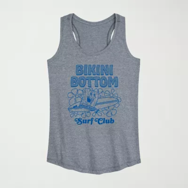 Womens Crew Neck Sleeveless Spongebob Tank Top