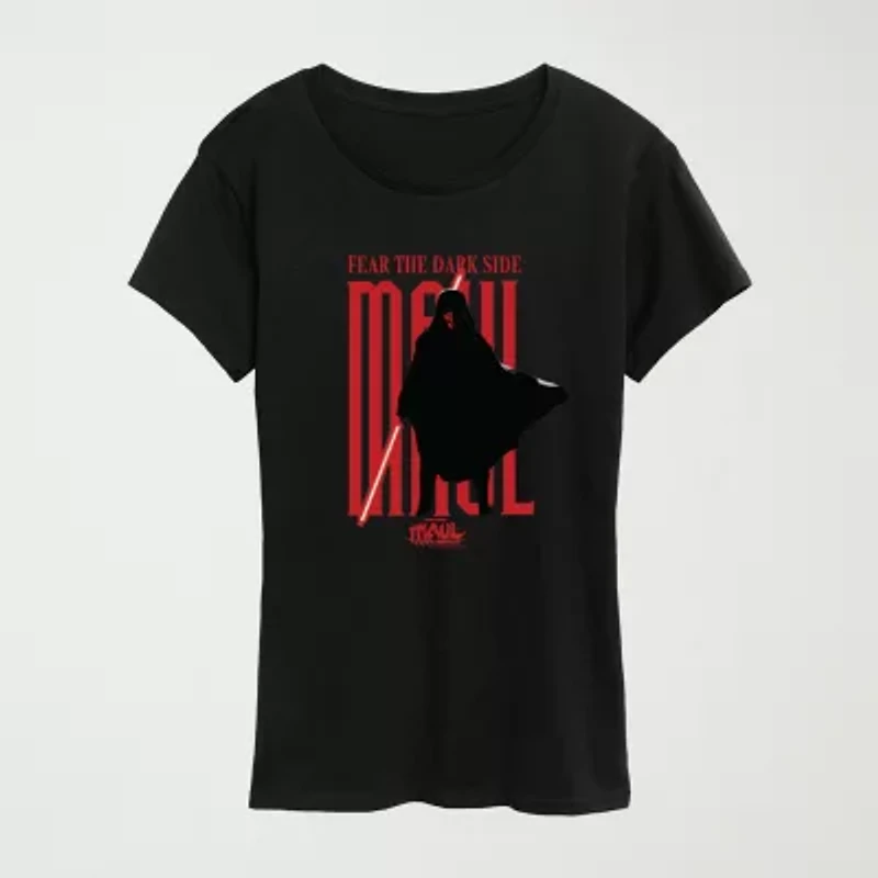 Womens Crew Neck Short Sleeve Regular Fit Star Wars Graphic T-Shirt