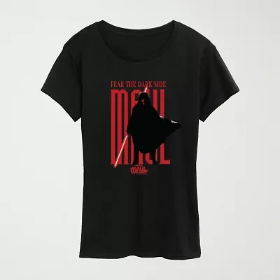 Womens Crew Neck Short Sleeve Regular Fit Star Wars Graphic T-Shirt