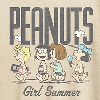 Womens Crew Neck Short Sleeve Regular Fit Peanuts Graphic T-Shirt