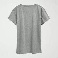 Womens Crew Neck Short Sleeve Regular Fit Princess Graphic T-Shirt