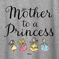 Womens Crew Neck Short Sleeve Regular Fit Princess Graphic T-Shirt