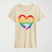Womens Crew Neck Short Sleeve Regular Fit Barbie Graphic T-Shirt
