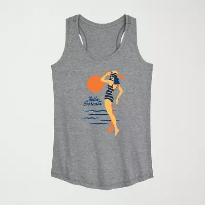 Womens Crew Neck Sleeveless Tank Top