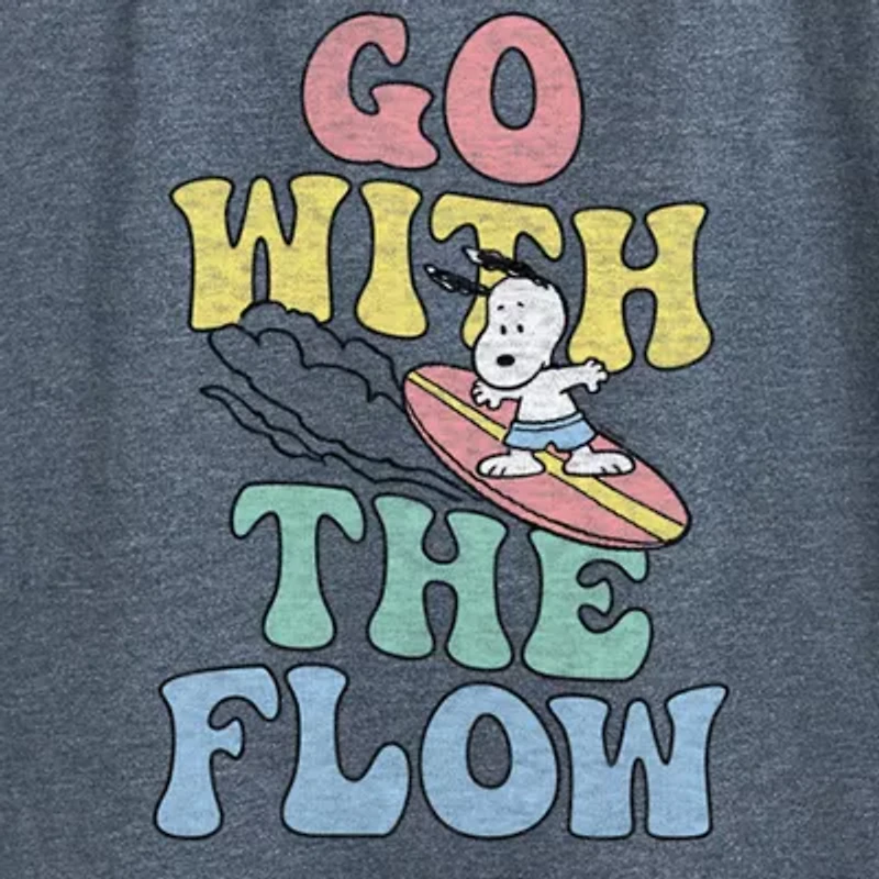 Womens Crew Neck Sleeveless Peanuts Snoopy Tank Top