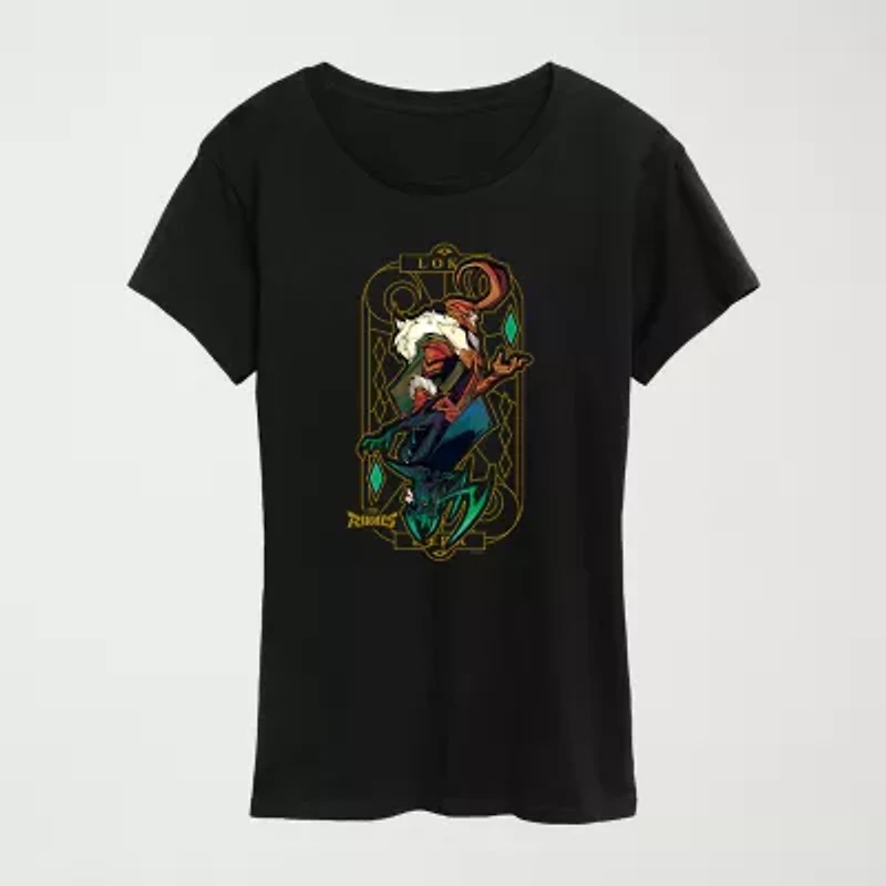 Womens Crew Neck Short Sleeve Regular Fit Marvel Graphic T-Shirt
