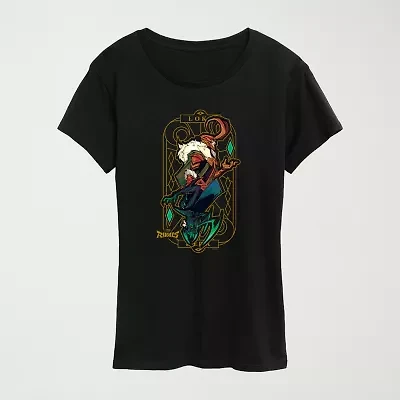 Womens Crew Neck Short Sleeve Regular Fit Marvel Graphic T-Shirt