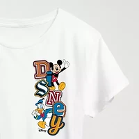 Womens Crew Neck Short Sleeve Regular Fit Mickey and Friends Graphic T-Shirt