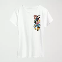 Womens Crew Neck Short Sleeve Regular Fit Mickey and Friends Graphic T-Shirt