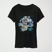 Womens Crew Neck Short Sleeve Regular Fit Baby Yoda Star Wars Graphic T-Shirt